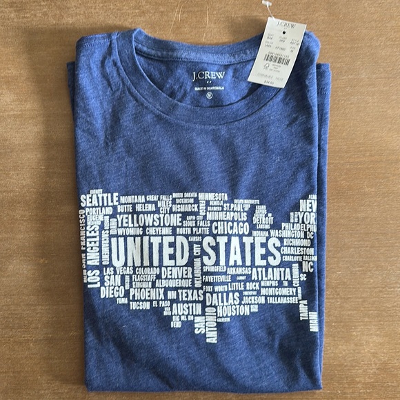 Men’s J.Crew Factory USA Map Graphic Tee NWT - Picture 2 of 3